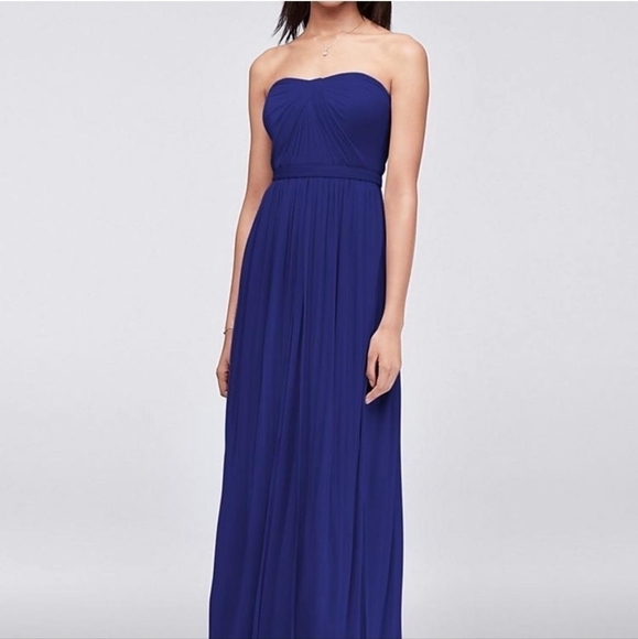 NWT David's Bridal Versa Convertible Cobalt Blue Formal Bridesmaid Dress - Picture 1 of 14